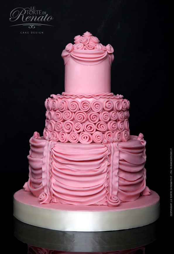 pink wedding cake